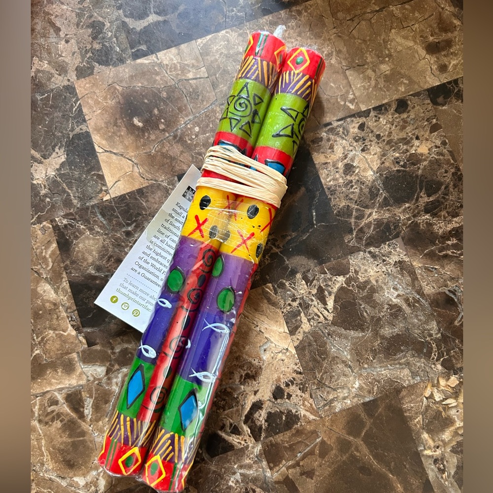 Kapula hand painted african candles unopened brand new